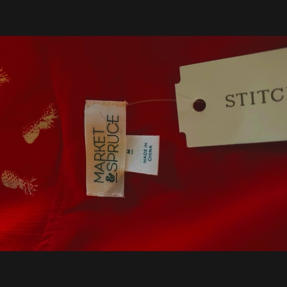 Market & spruce  red and white print dress. - Picture 4 of 6